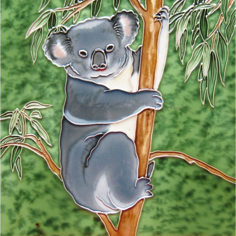 Continental Art Center 4" x 4" Ceramic Koala Decorative Mural Tile